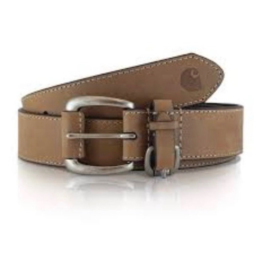 Carhartt 2211 Womens Equestrian Belt Brown Leather Double Buckle Size Medium